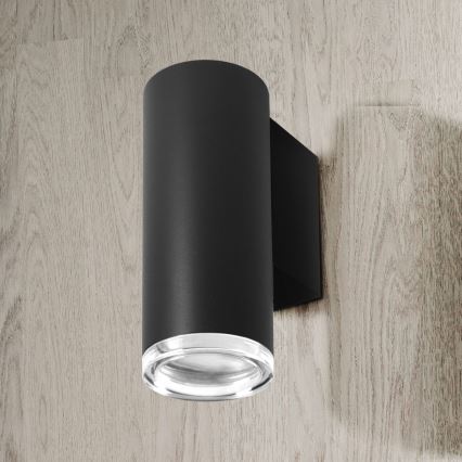 Dimmbare LED RGBW Badezimmerwandleuchte TURYN 1xGU10/6,5W/230V 2700-6500K Wi-Fi IP44 Schwarz