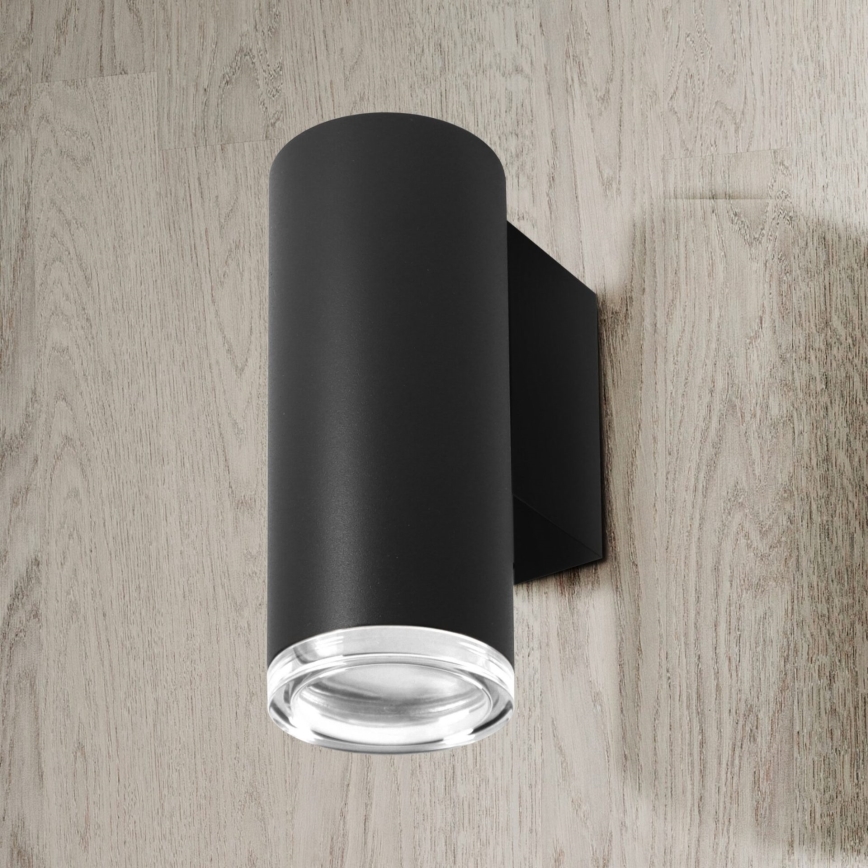 Dimmbare LED RGBW Badezimmerwandleuchte TURYN 1xGU10/6,5W/230V 2700-6500K Wi-Fi IP44 Schwarz