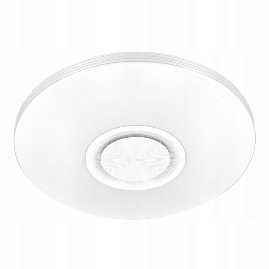 LED RGBW dimmbare Deckenleuchte mit integriertem Lautsprecher, LED/60W/230V, 3000–6000K, Ø 40 cm, Weiß + Fernbedienung