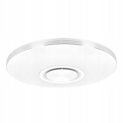 LED RGBW dimmbare Deckenleuchte mit integriertem Lautsprecher, LED/60W/230V, 3000–6000K, Ø 40 cm, Weiß + Fernbedienung