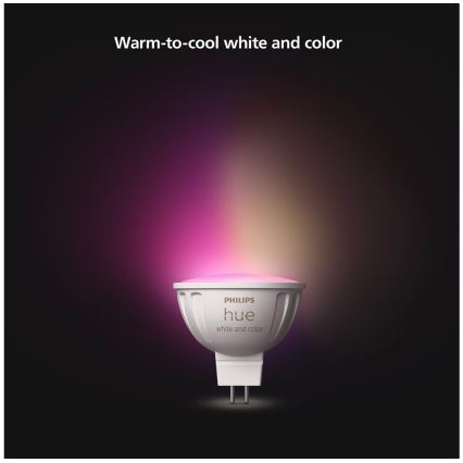 Dimmbare LED-RGBW-Glühbirne Philips Hue White And Color Ambiance GU5,3/MR16/6,3W/12V 2000-6500K