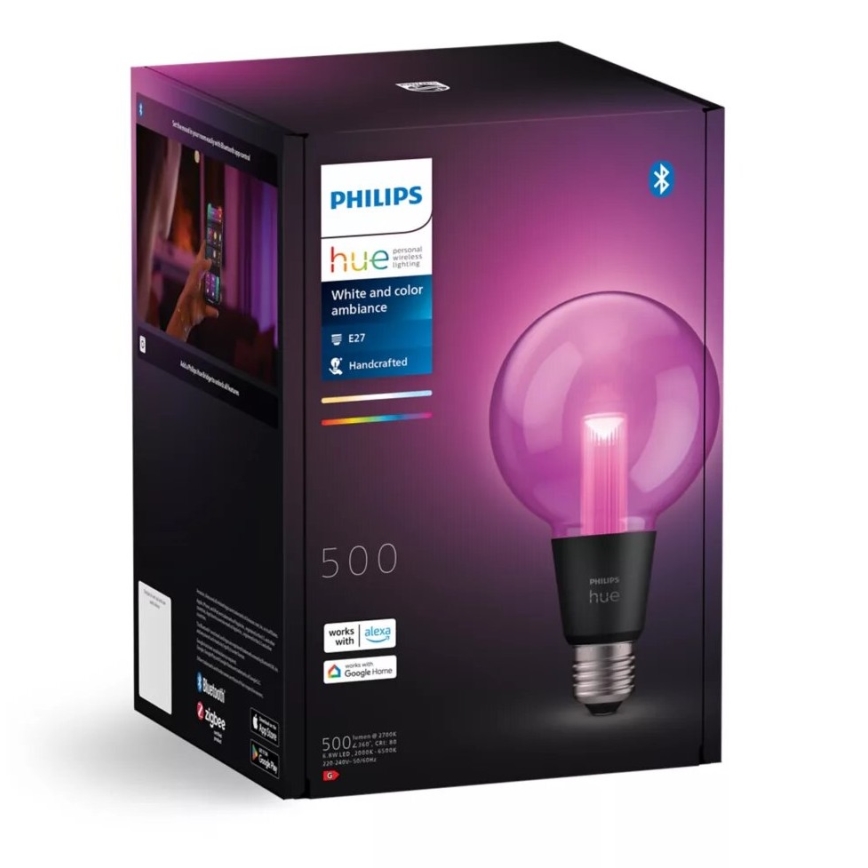 Dimmbare LED-RGBW-Glühlampe Philips Hue White And Color Ambiance E27/6,8W/230V 2000-6500K