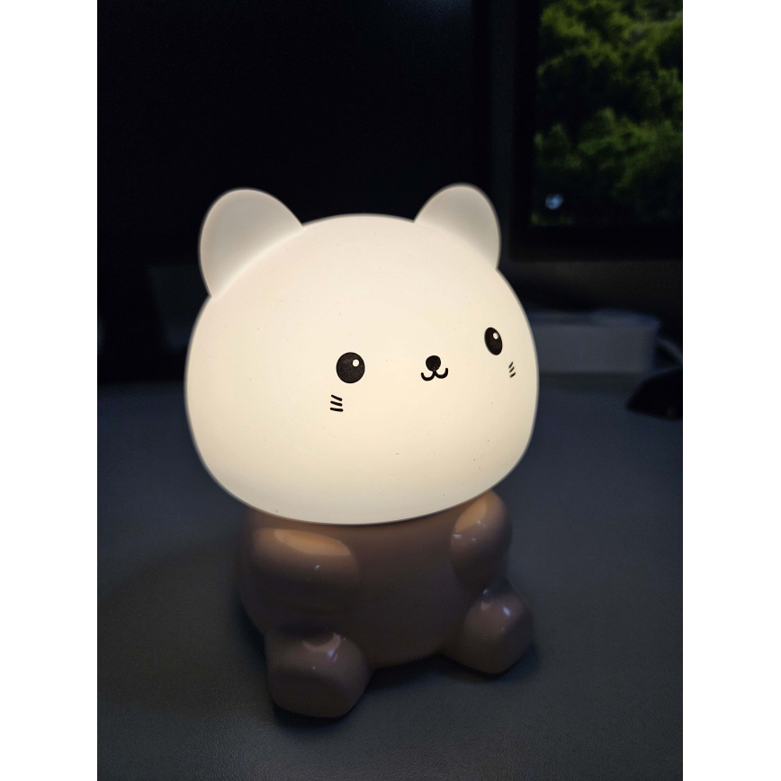 Dimmbare LED-RGBW-Kinderleuchte mit Touch-Funktion LED/1W/5V USB 1200 mAh Katze