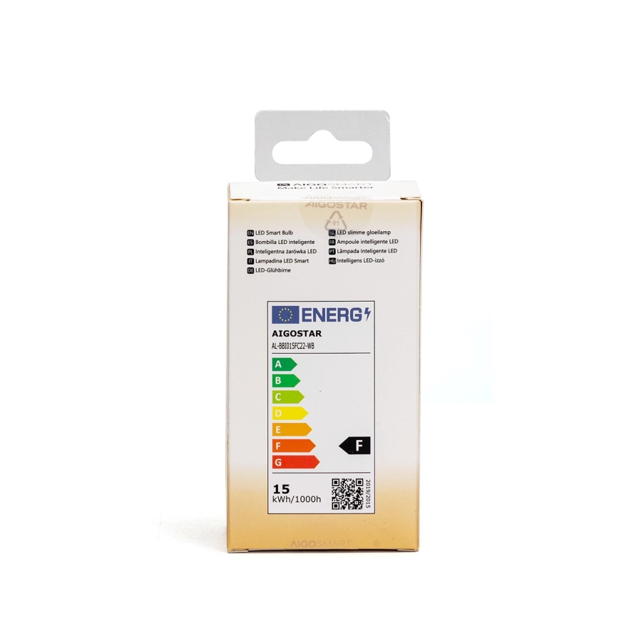 Dimmbare LED-RGBW-Lampe A60 E27/15W/230V 2700-6500K Wi-Fi - Aigostar
