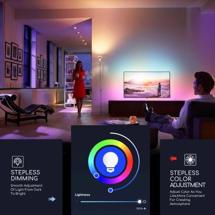 Dimmbare LED-RGBW-Lampe C37 E14/5W/230V 3000-6500K Wi-Fi - Aigostar