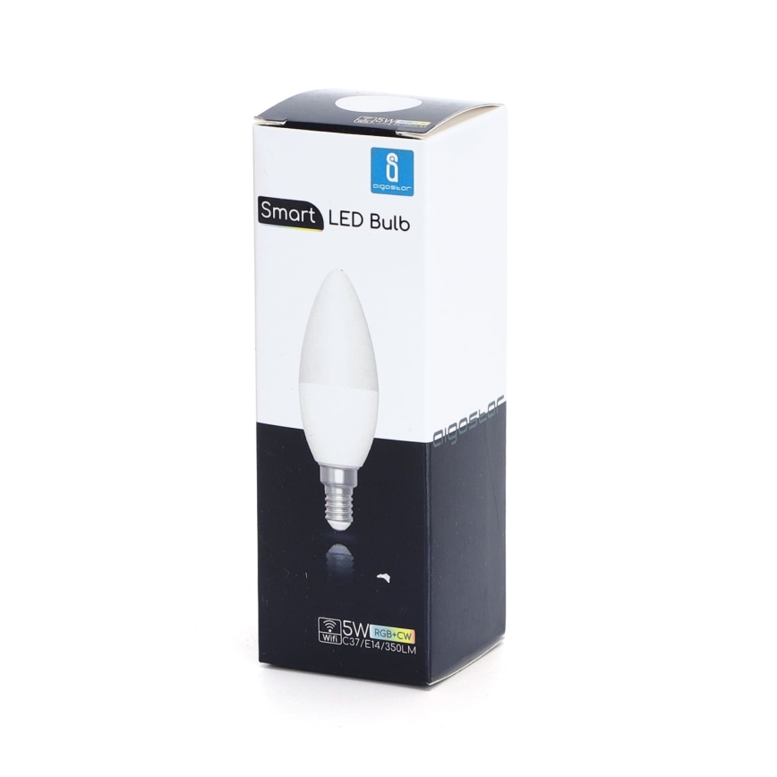 Dimmbare LED-RGBW-Lampe C37 E14/5W/230V 3000-6500K Wi-Fi - Aigostar