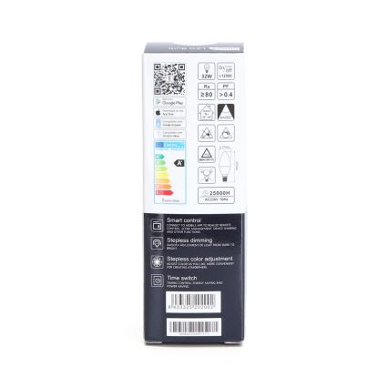 Dimmbare LED-RGBW-Lampe C37 E14/5W/230V 3000-6500K Wi-Fi - Aigostar