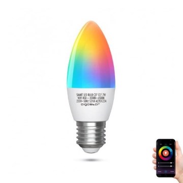 Dimmbare LED-RGBW-Lampe C37 E27/7W/230V 3000-6500K Wi-Fi - Aigostar