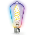 Dimmbare LED-RGBW-Lampe FILAMENT MESH Smart ST64 E27/4,9W/230V 2700-6500K - Aigostar