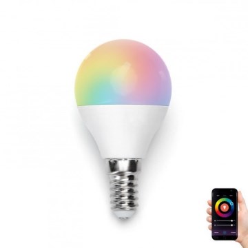 Dimmbare LED-RGBW-Lampe G45 E14/5W/230V 3000-6500K Wi-Fi - Aigostar