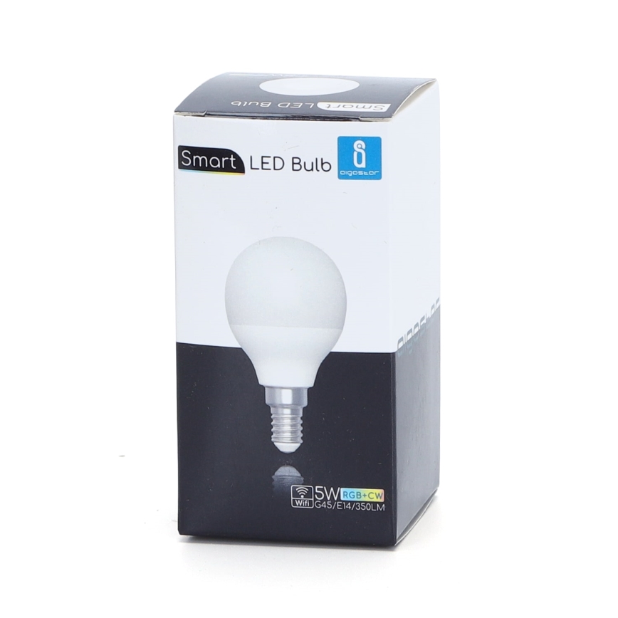 Dimmbare LED-RGBW-Lampe G45 E14/5W/230V 3000-6500K Wi-Fi - Aigostar