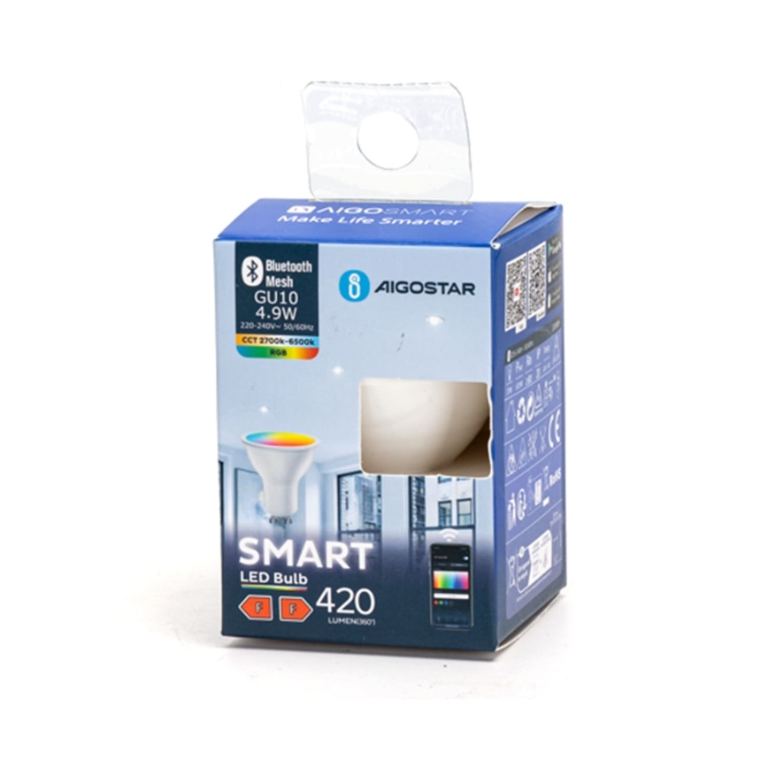 Dimmbare LED-RGBW-Lampe GU10/4,9W/230V 2700-6500K - Aigostar