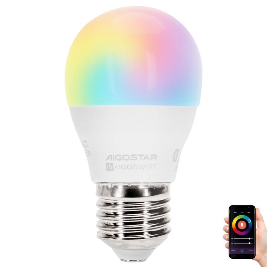 Dimmbare LED-RGBW-Lampe MESH Smart G45 E27/4,9W/230V 2700-6500K - Aigostar