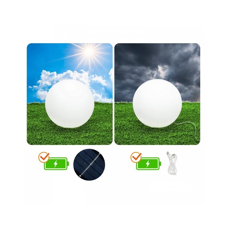 LED RGBW dimmbare Solarleuchte GARDEN BALL LED/5W/3,7V 3000K IP54 2200 mAh Ø 40 cm + Fernbedienung