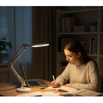 Dimmbare LED-Tischlampe mit Lupe 2-in-1 AURIQ LOUPE LED/10W/5V 3000/4000/6500K weiß