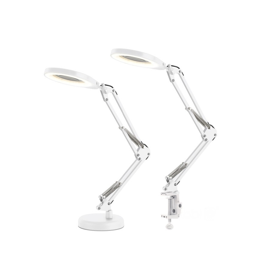 Dimmbare LED-Tischlampe mit Lupe 2-in-1 AURIQ LOUPE LED/10W/5V 3000/4000/6500K weiß