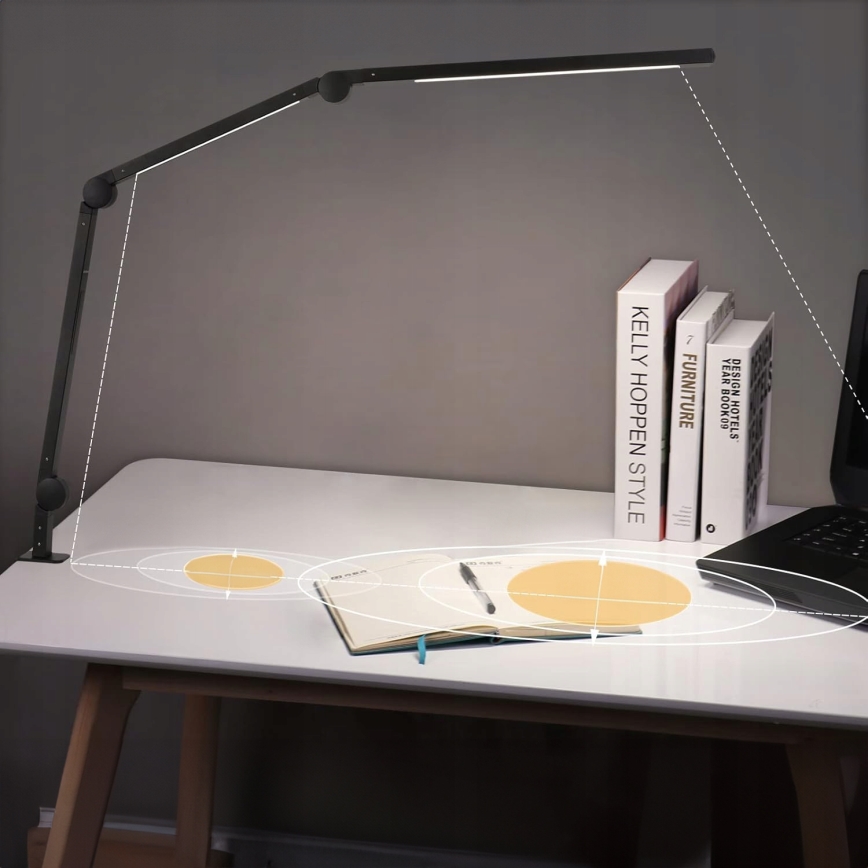 LED-dimmbare, berührungsempfindliche, flexible Tischlampe mit Klemme LED/12W/230V 3000/4000/6000K schwarz