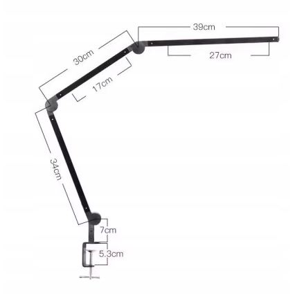 LED-dimmbare, berührungsempfindliche, flexible Tischlampe mit Klemme LED/12W/230V 3000/4000/6000K schwarz