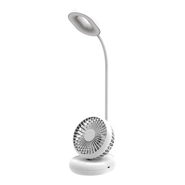 Dimmbare LED-Schreibtischlampe mit Ventilator LED/2W/5V 6000-8000K 2000 mAh