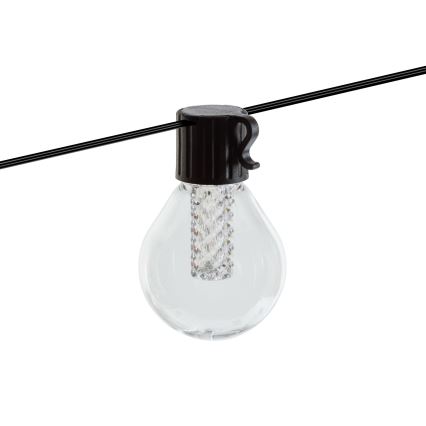 Dimmbare LED-Solar-Lichterkette 15xLED/1,5W/3,7/5V 2700-10000K 2200 mAh 9 m IP65 schwarz + Fernbedienung