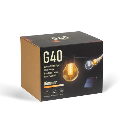 Dimmbare LED-Solar-Lichterkette 15xLED/1,5W/3,7/5V 2700-10000K 2200 mAh 9 m IP65 schwarz + Fernbedienung