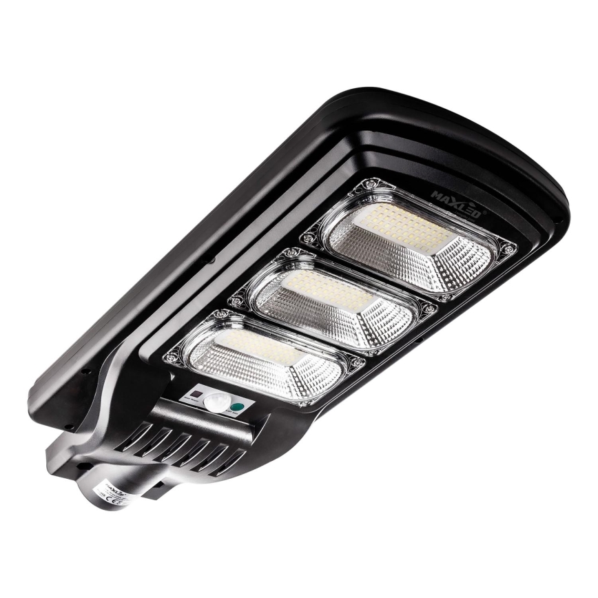 Dimmbare LED-Solar-Straßenlaterne mit Sensor LED/180W/6V 6500K IP65 schwarz + Fernbedienung