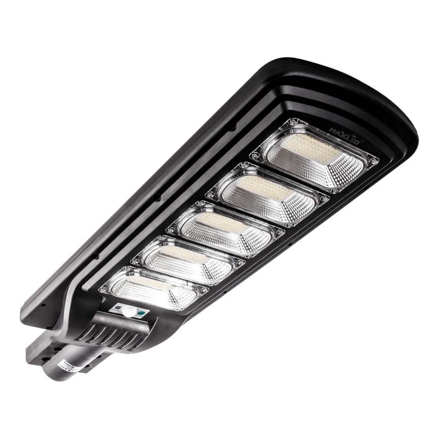 Dimmbare LED-Solar-Straßenlaterne mit Sensor LED/300W/6V 6500K IP65 schwarz + Fernbedienung