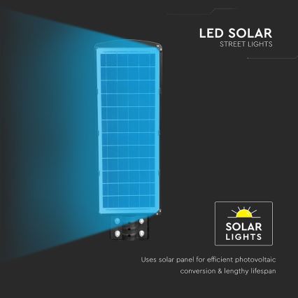 Dimmbare LED-Solar-Straßenleuchte mit Bewegungs- und Dämmerungssensor LED/12W/3,2V 6000K IP65 10000 mAh schwarz + Fernbedienung