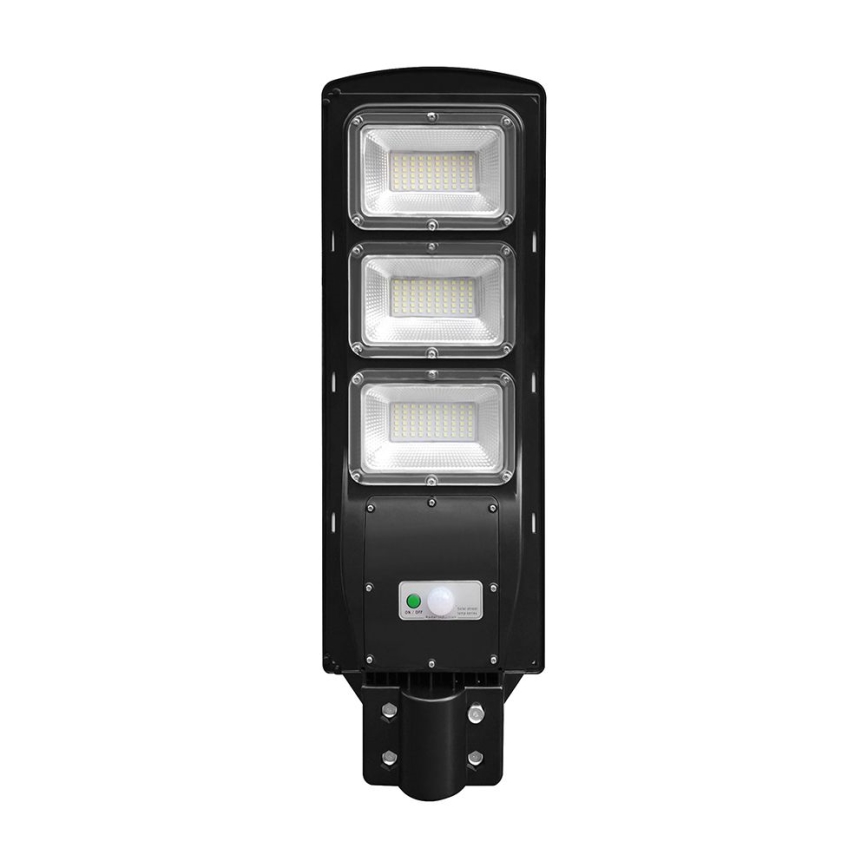 Dimmbare LED-Solar-Straßenleuchte mit Bewegungs- und Dämmerungssensor LED/12W/3,2V 6000K IP65 10000 mAh schwarz + Fernbedienung