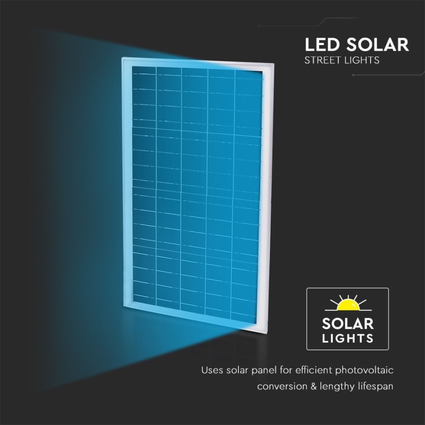 Dimmbare LED-Solar-Straßenleuchte SAMSUNG CHIP LED/50W/6,4V 6000K IP65 30000 mAh + Fernbedienung