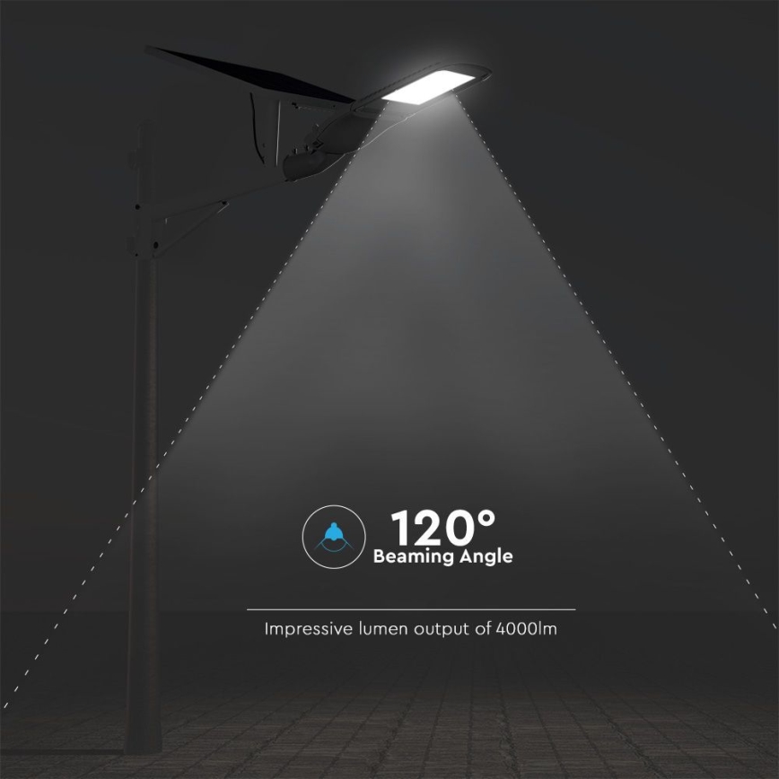 Dimmbare LED-Solar-Straßenleuchte SAMSUNG CHIP LED/50W/6,4V 6000K IP65 30000 mAh + Fernbedienung