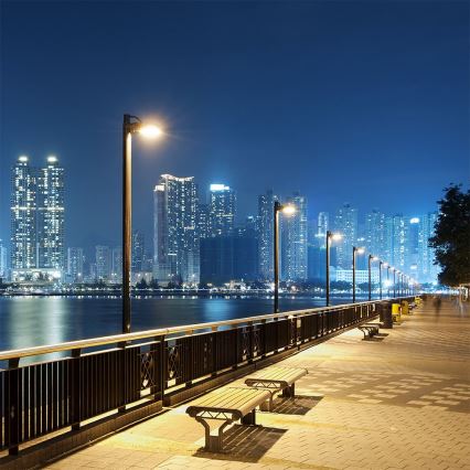 Dimmbare LED-Solar-Straßenleuchte mit Bewegungs- und Dämmerungssensor LED/6W/3,2V 6000K IP65 5000 mAh schwarz + Fernbedienung