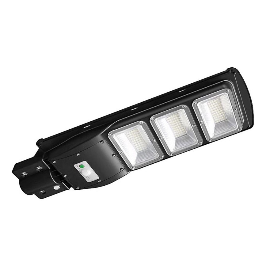 Dimmbare LED-Solar-Straßenleuchte mit Bewegungs- und Dämmerungssensor LED/12W/3,2V 6000K IP65 10000 mAh schwarz + Fernbedienung