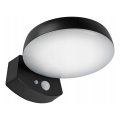Dimmbare LED-Solar-Wandleuchte mit Sensor LED/3W/3,7V 1800 mAh IP54 schwarz