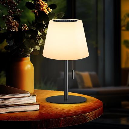 Dimmbare LED-Solarlampe LED/2W/5V USB 1200 mAh IP44 weiß/schwarz