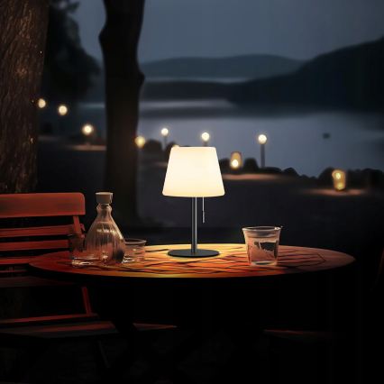 Dimmbare LED-Solarlampe LED/2W/5V USB 1200 mAh IP44 weiß/schwarz