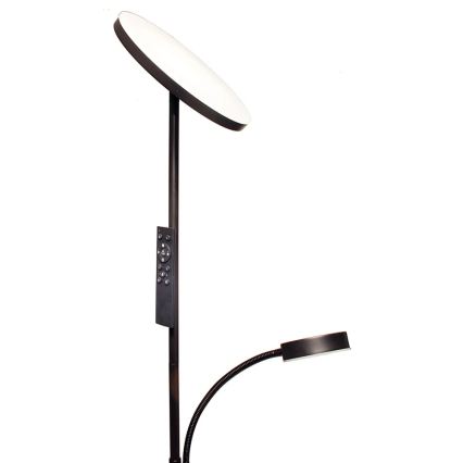 LED-dimmbare Stehleuchte NORA LED/25W/230V 2200/3000/4000K + LED/5W 3000K schwarz + Fernbedienung