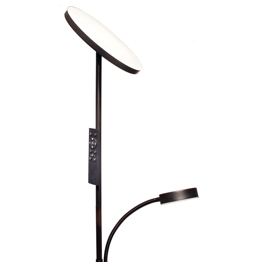 LED-dimmbare Stehleuchte NORA LED/25W/230V 2200/3000/4000K + LED/5W 3000K schwarz + Fernbedienung