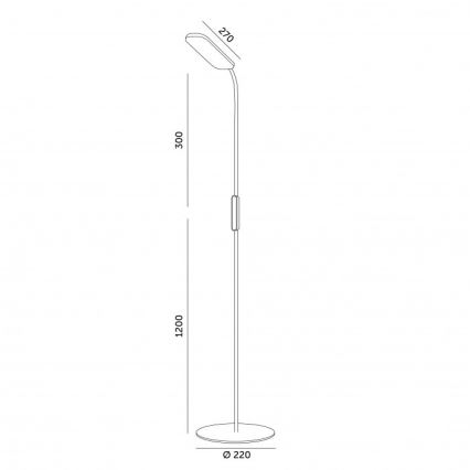 LED-dimmbare Stehleuchte TEILO LED/10W/230V 3000/4000/6500K weiß + Fernbedienung