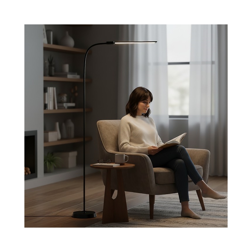 Dimmbare LED-Stehleuchte TEILO LED/14W/230V 3000/4000/6000K schwarz