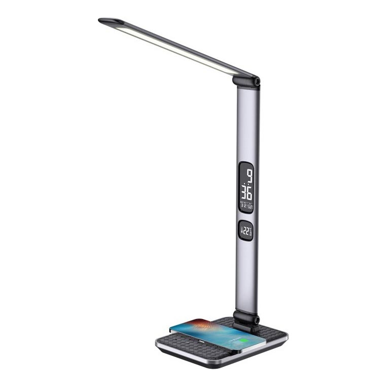 Dimmbare LED-Tischlampe LED/8,5W/230V mit kabelloser Ladefunktion, silber