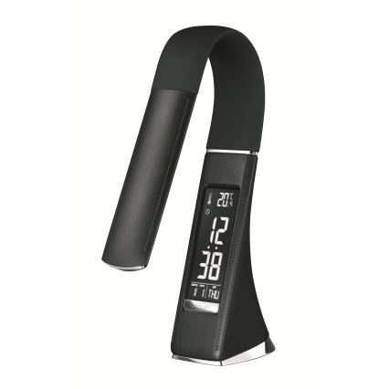 LED-dimmbare Touch-Tischlampe mit Display, LED/10W/5V, schwarz