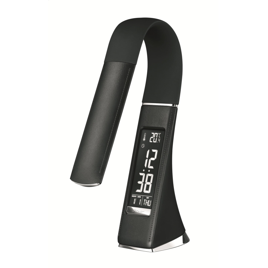 LED-dimmbare Touch-Tischlampe mit Display, LED/10W/5V, schwarz