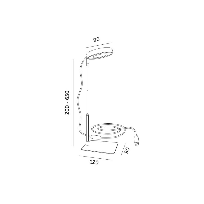 Dimmbare LED-Tischlampe zur Pflanzenzucht VERDI LED/5W/5V 1300K CRI 95 weiß