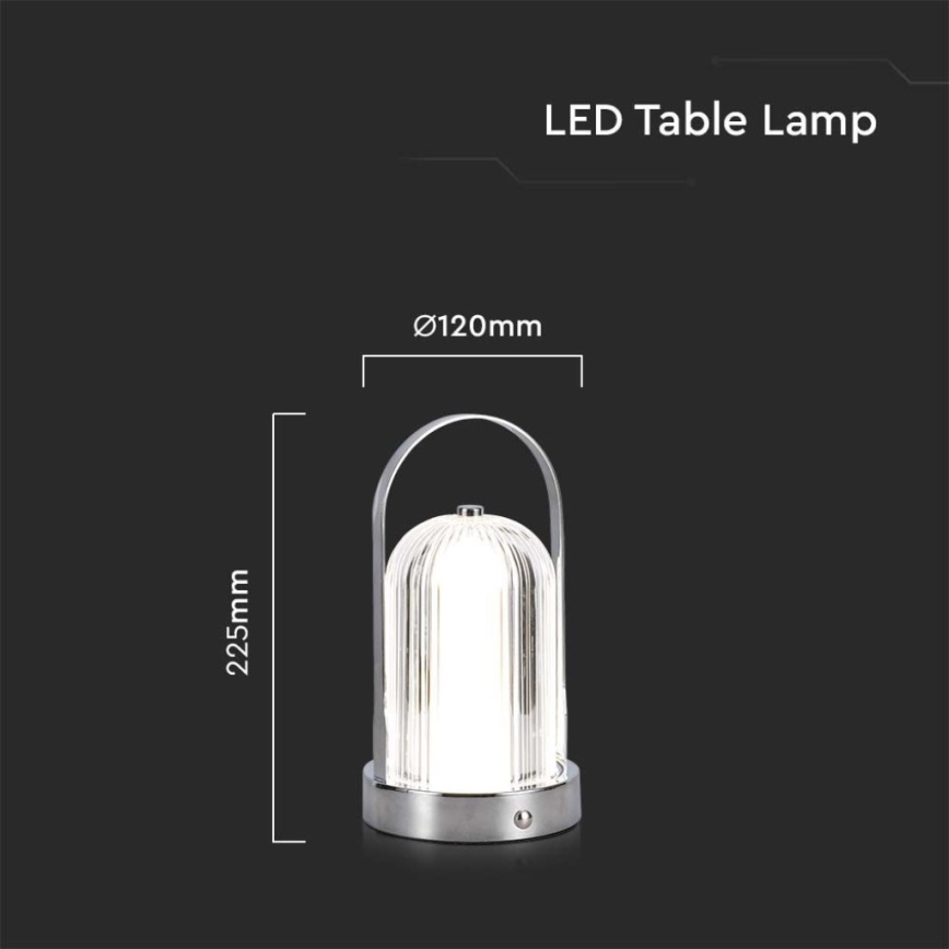Dimm- und aufladbare LED-Tischleuchte mit Touch-Funktion LED/1W/5V 3000-6000K 1800 mAh matt Chrom