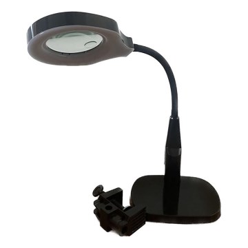 Dimmbare LED-Tischleuchte mit bifokalem Vergrößerungsglas LED/6W/230V 6000-7000K schwarz