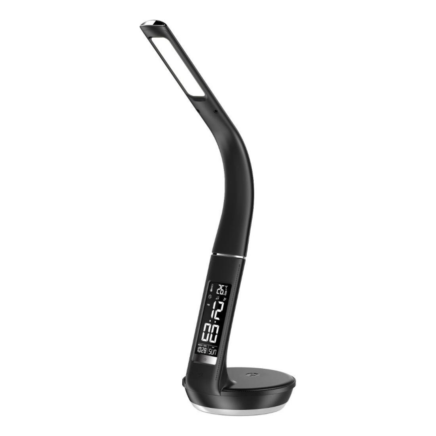 Dimmbare LED-Tischleuchte mit kabelloser Qi-Aufladung 5W und Anzeige LED/6W/230V/1xCR2032 3000/4000/6000K schwarz