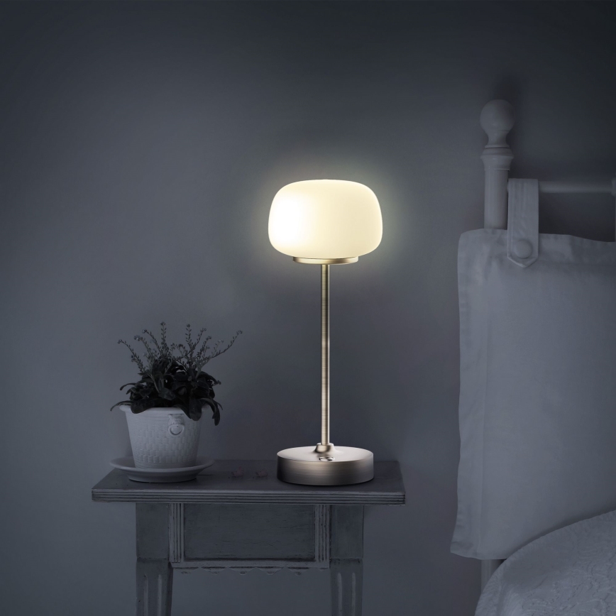 Dimmbare LED-Tischleuchte mit Touch-Funktion RIMINI LED/2W/5V USB 2000 mAh golden/weiß