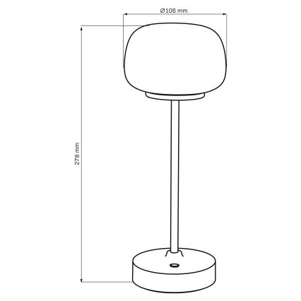 Dimmbare LED-Tischleuchte mit Touch-Funktion RIMINI LED/2W/5V USB 2000 mAh golden/weiß