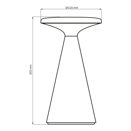 Dimmbare LED-Touch-Tischleuchte für den Outdoor-Bereich PAROS LED/1,8W/5V USB 1800 mAh IP44 schwarz
